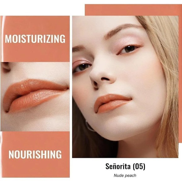 Oulac Moisturising Nude Peach Tinted Lip Balm Hydrating  Lipstick Señorita (05) - Picture 2 of 6